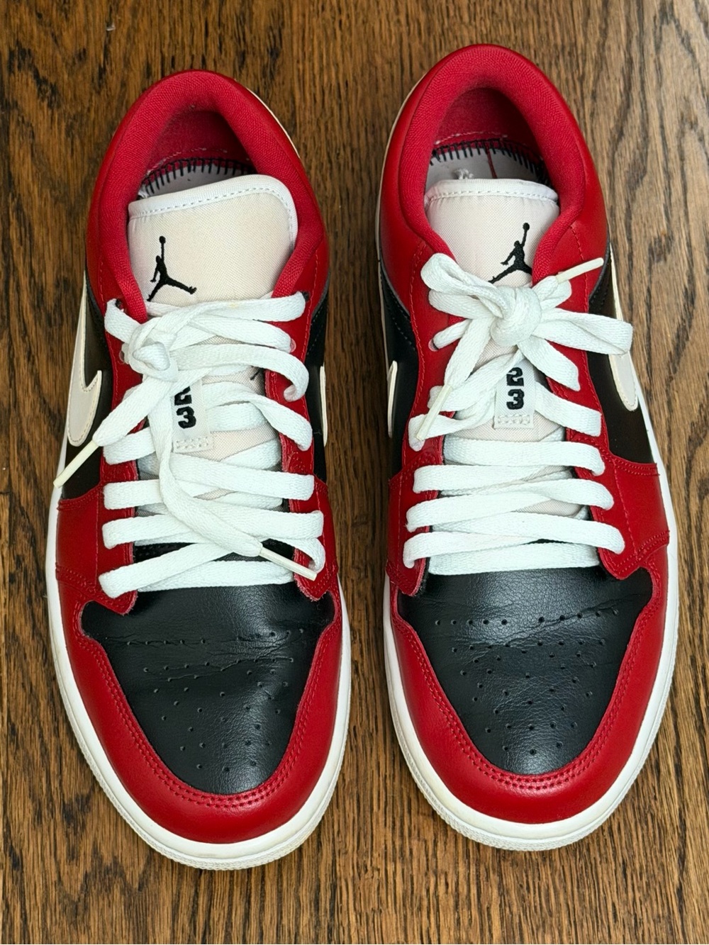 Nike Men’s Low-Top Sneakers in Black, Red, and White